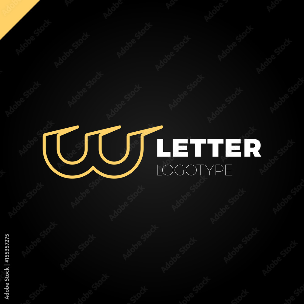 Dynamic initial letter lw linked round lowercase logo