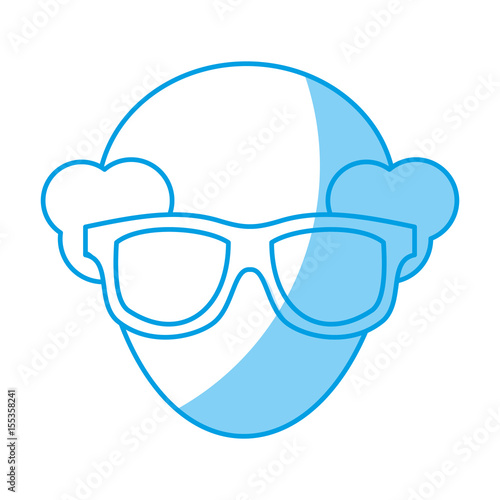 man with glasses icon over white background. vector illustration