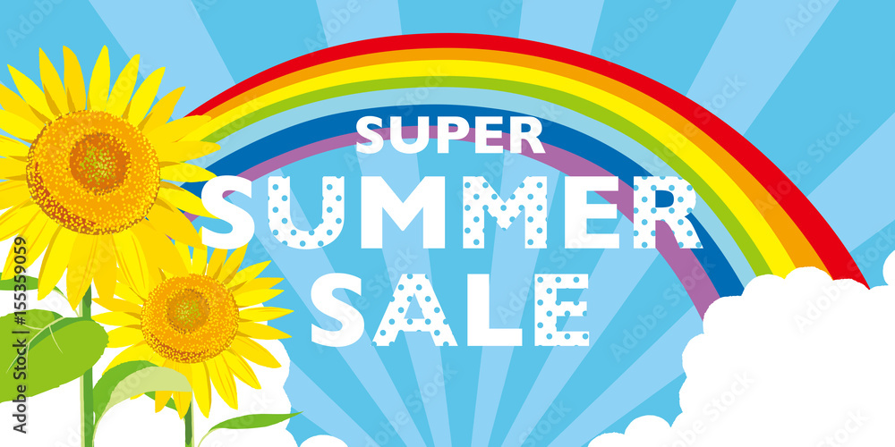Fototapeta premium ひまわり サマーセール ポスター