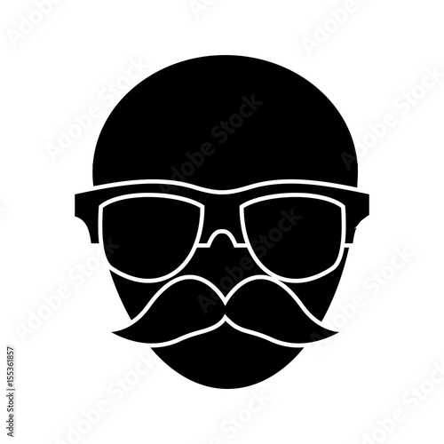 man with glasses icon over white background. vector illustration