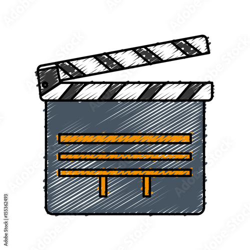 clapboard icon over white background. vector illustration