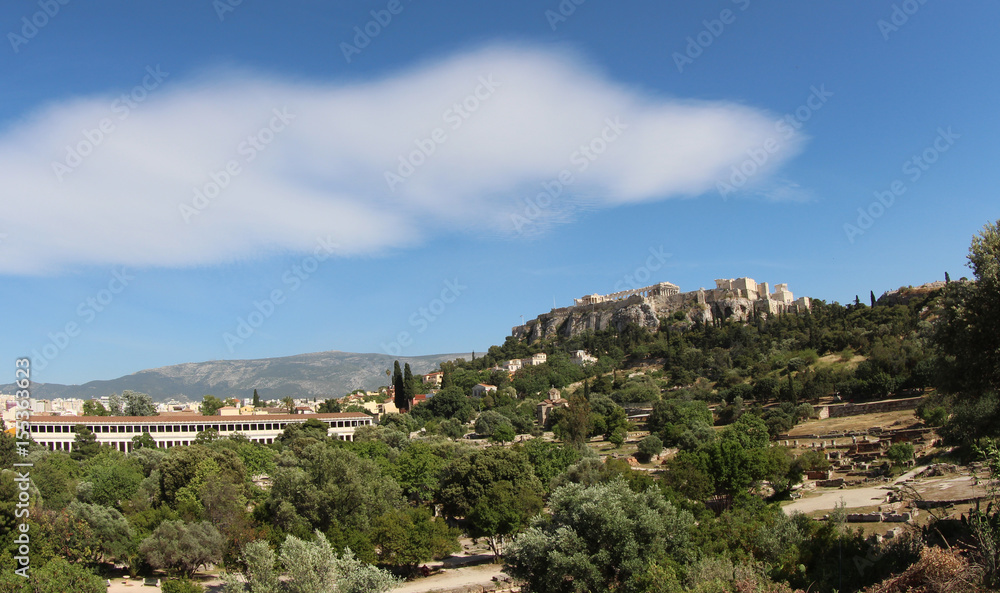 Site historique Agora à Athènes près de l'Acropole 