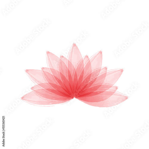 Watercolor lotus flower vector illustration