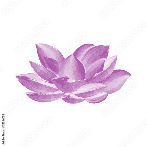 Watercolor lotus flower vector illustration