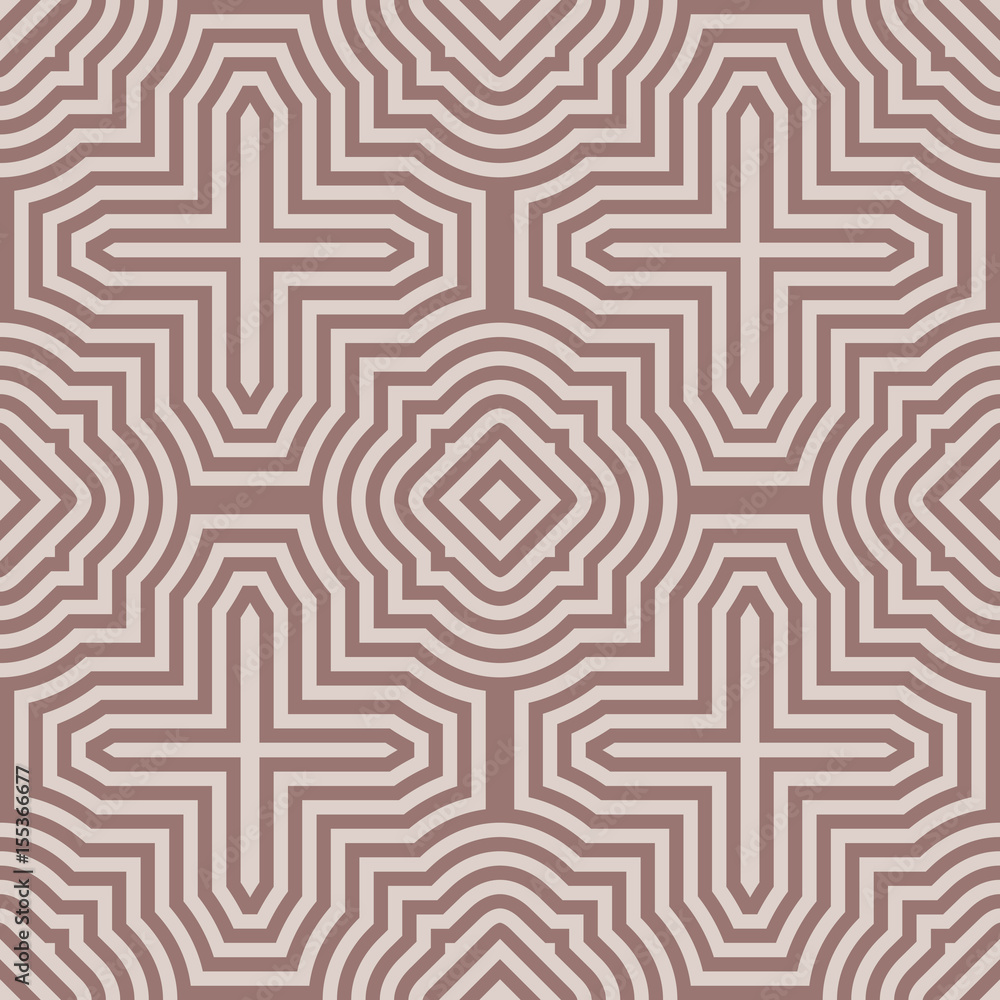 Geometric seamless background. Brown wallpaper with cross elements Geometric seamless background. Brown wallpaper with cross elements