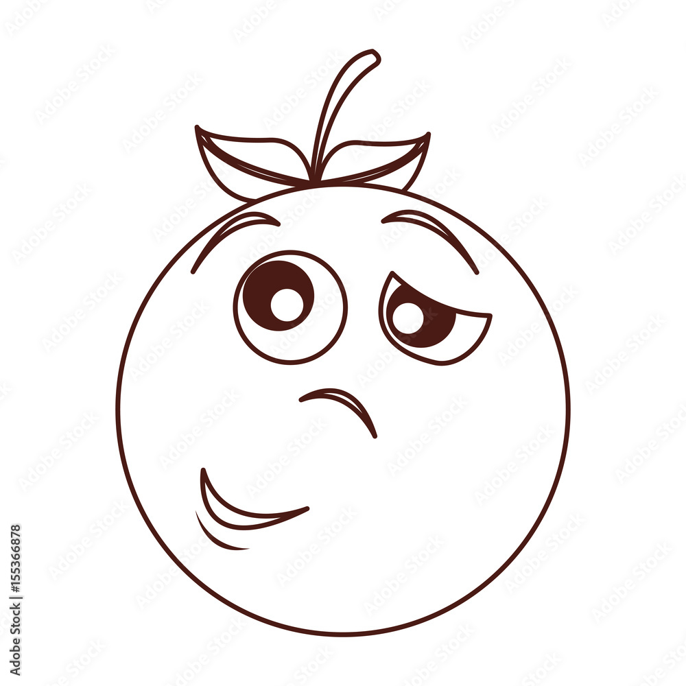 Obraz premium tired orange character kawaii style vector illustration design