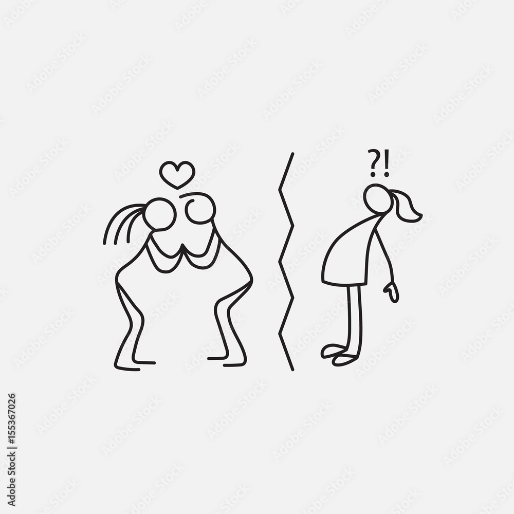 Fototapeta premium Relationship between man and women icon