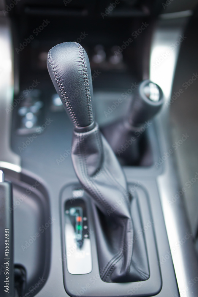 New gearbox selector switch in the leather Stock Photo Adobe Stock