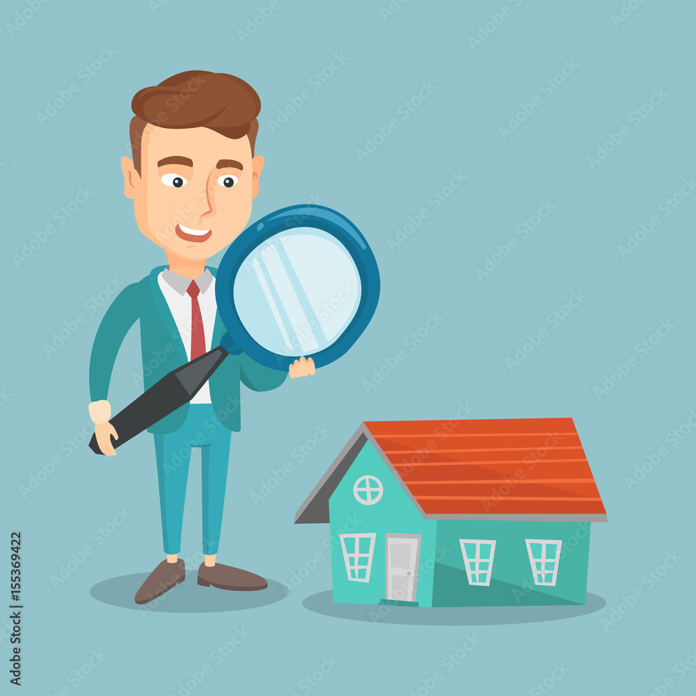 Man looking for house vector illustration. Man looking for house vector illustration.