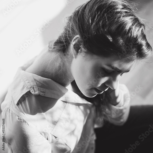 portrait of a beautiful girl in a white shirt, beauty, fashion