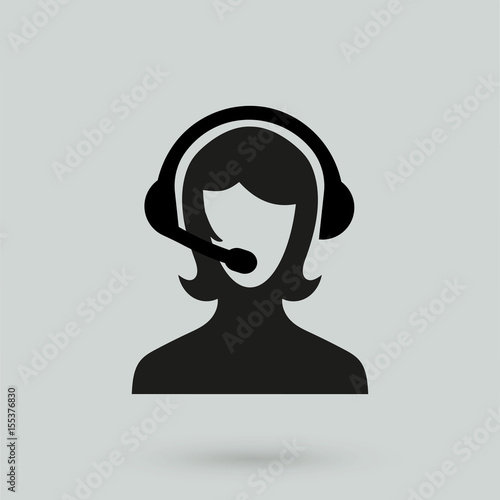 Call center operator in a simple style on