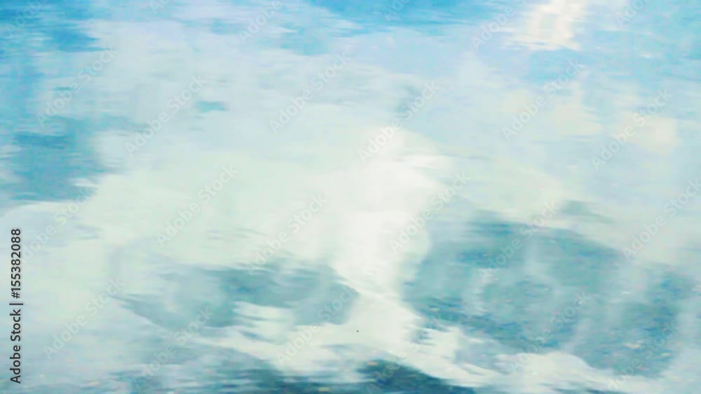 The blue sky reflects on the water surface The blue sky reflects on the water surface