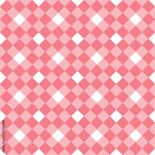 Pink checkered geometric background. Seamless pattern