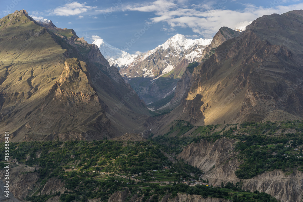Beautiful landscape of Hunza valley in summer, Gilgit Baltistan, Pakistan