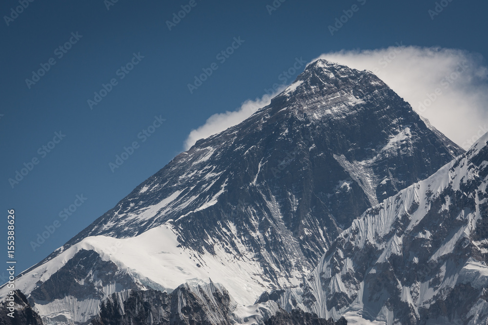 Everest mountain peak, the highest mountain in the world, Everest region, Nepal
