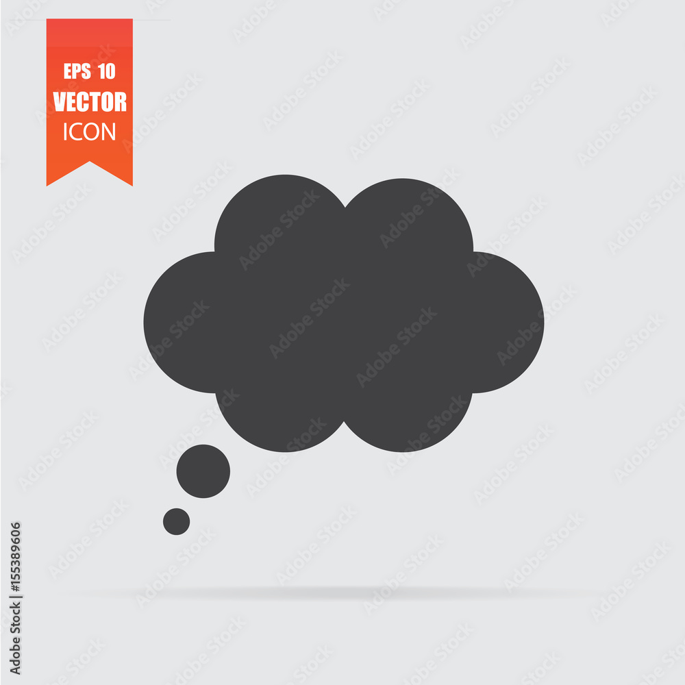 Speech bubble icon in flat style isolated on grey background. Speech bubble icon in flat style isolated on grey background.
