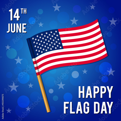 Flag Day. Vector illustration for holiday. 14 June.