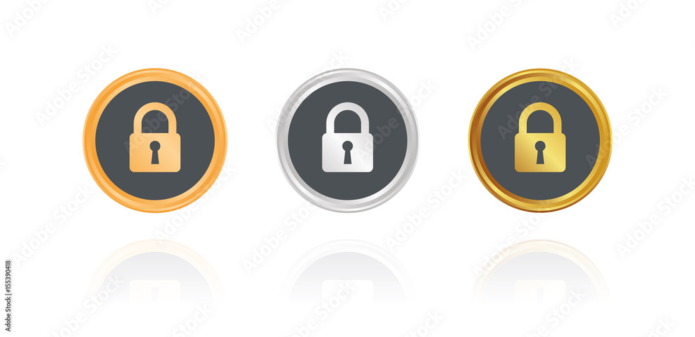 Schloss - Bronze, Silber, Gold Buttons Schloss - Bronze, Silber, Gold Buttons