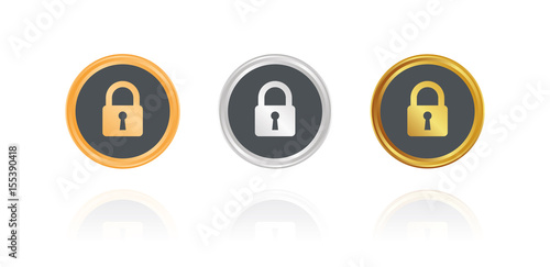 Schloss - Bronze, Silber, Gold Buttons