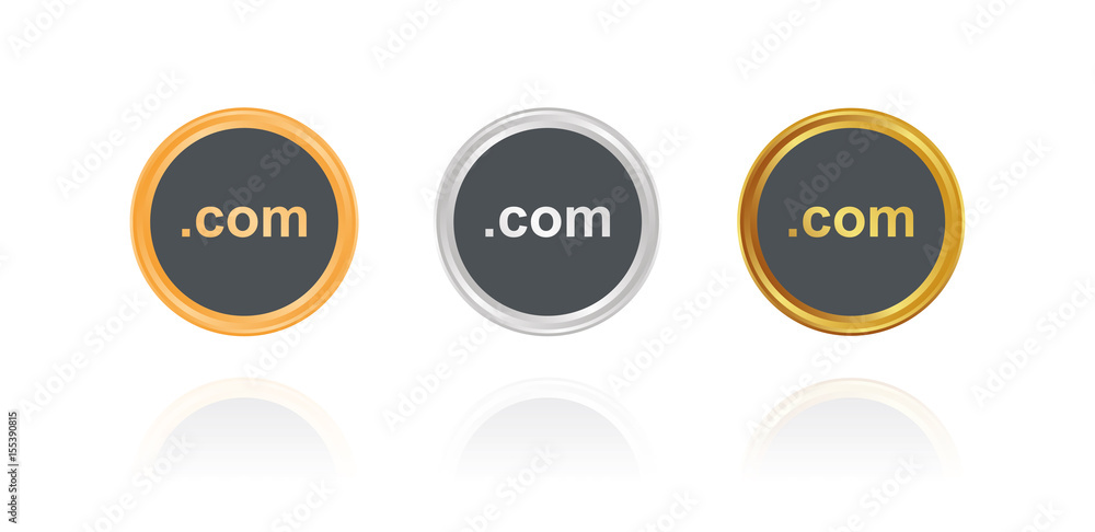 .com Internet-Domain - Bronze, Silber, Gold Buttons .com Internet-Domain - Bronze, Silber, Gold Buttons