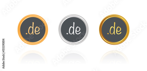 De-Domain - Internetadresse - Bronze, Silber, Gold Buttons