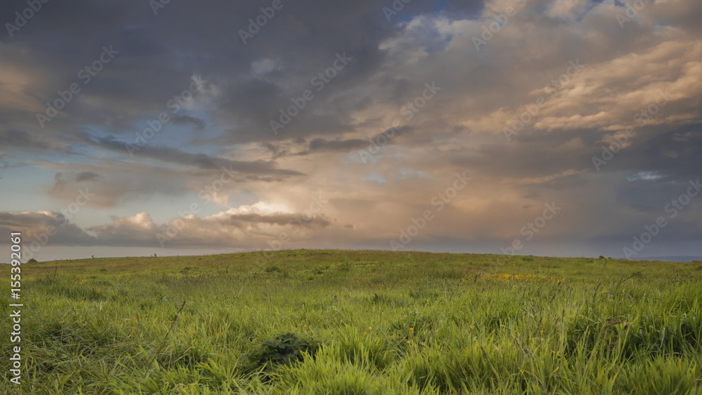 Meadow with a beautiful clouds. Meadow with a beautiful clouds.