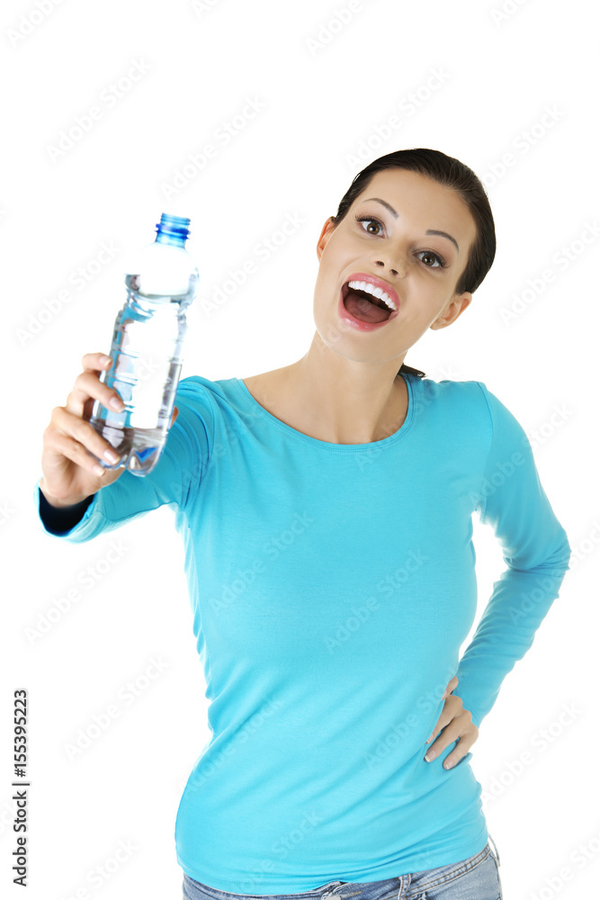 Beautiful woman with bottle of water Beautiful woman with bottle of water