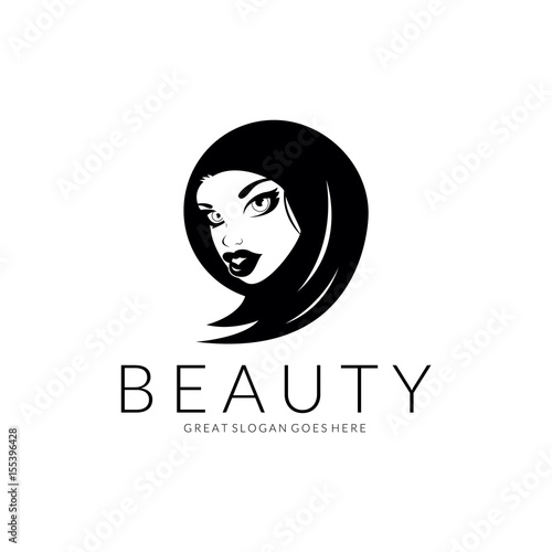 Beauty girl logo. Beautiful girl vector illustration 