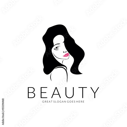 Beauty girl logo. Beautiful girl vector illustration 