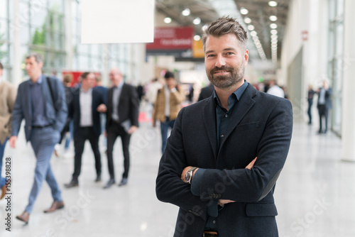 businessman at a trade fair