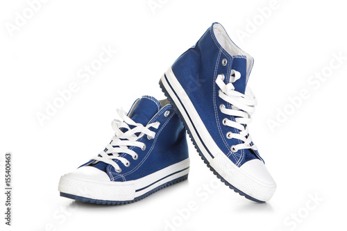 Blue spor shoes isolated on white background