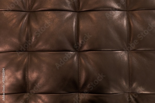 Horizontal Texture of Brown Upholstery Leather Pattern Background