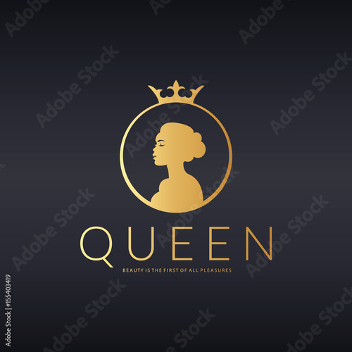 Queen logo. Beauty logotype 