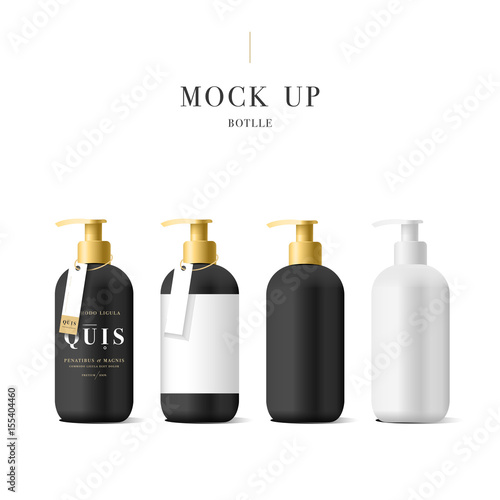 Realistic white bottle of liquid soap