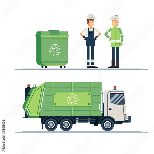 Cool vector urban sanitary vehicle