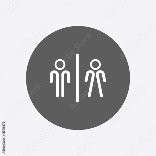 WC sign icon. Male and Female toilet. Flat design. 
