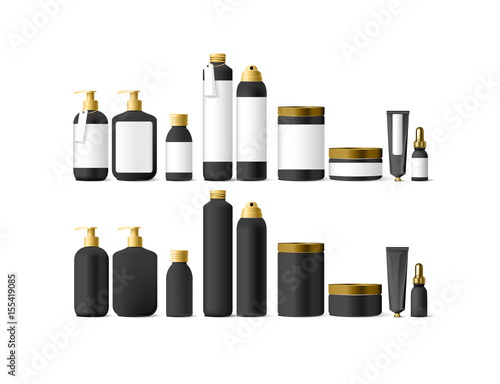Realistic white cosmetic cream container