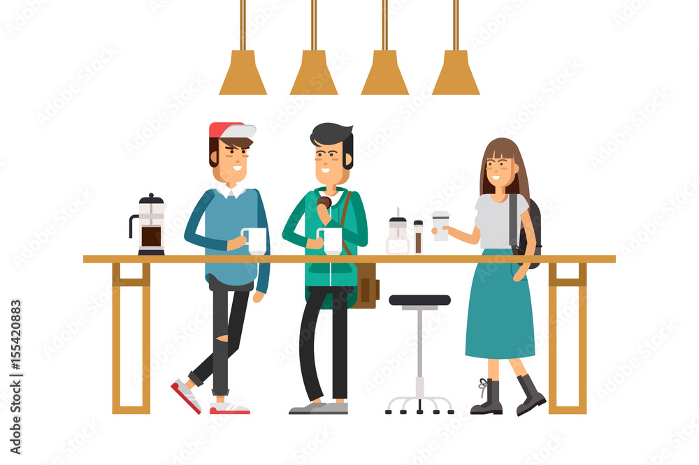 vector image of two girls at the cafe vector image of two girls at the cafe