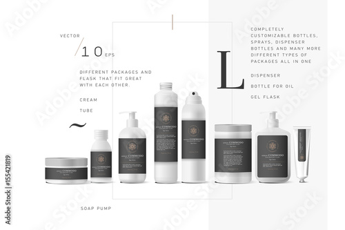 Realistic white cosmetic cream container
