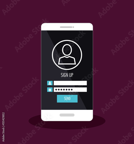 smartphone with ecommerce application vector illustration design