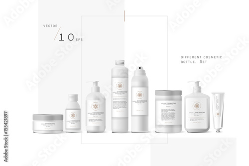 Realistic white cosmetic cream container