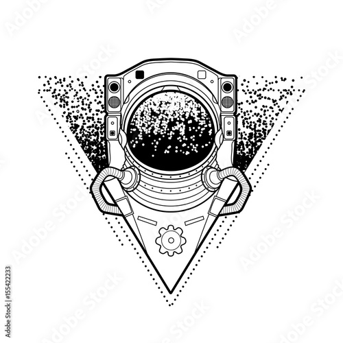 Graphic austronaut in triangle