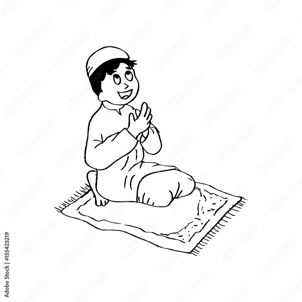 Cute little boy praying