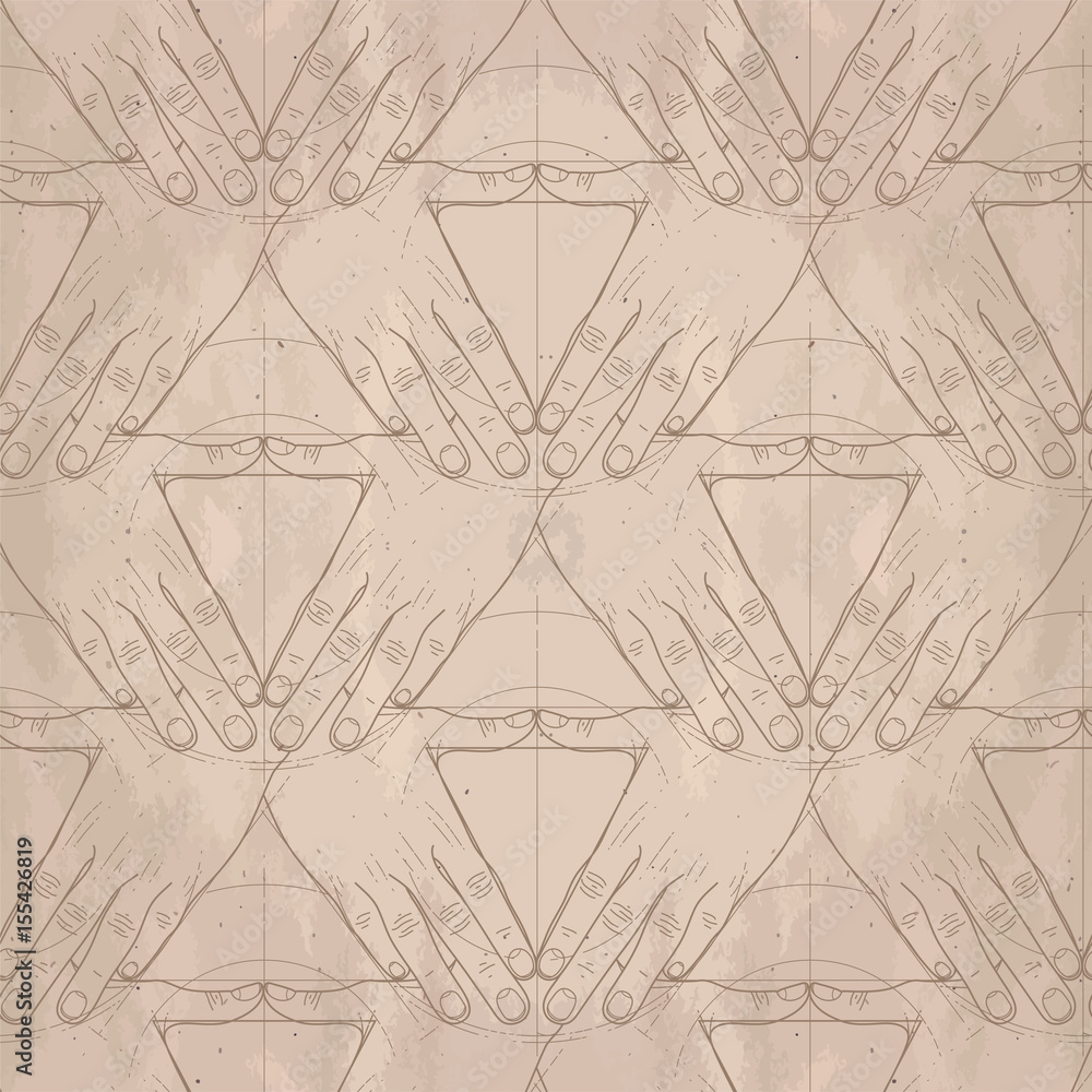 Obraz premium Graphic hands in the shape of triangle