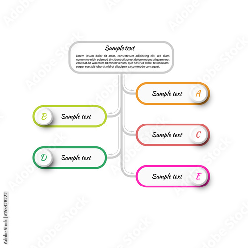 Infographic template. 5 option and main element. For presentation and design concept. Vector illustration.