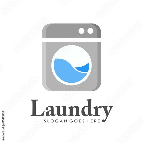 Unique and creative laundry logo design vector