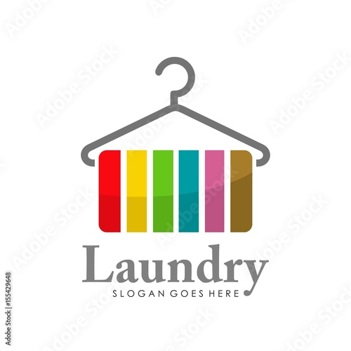 Unique and creative laundry logo design vector