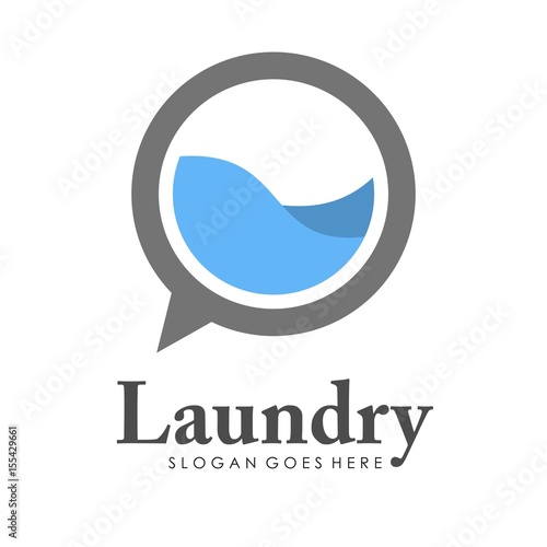Unique and creative laundry logo design vector