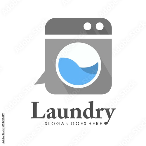 Unique and creative laundry logo design vector