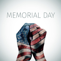 text memorial day and american flag
